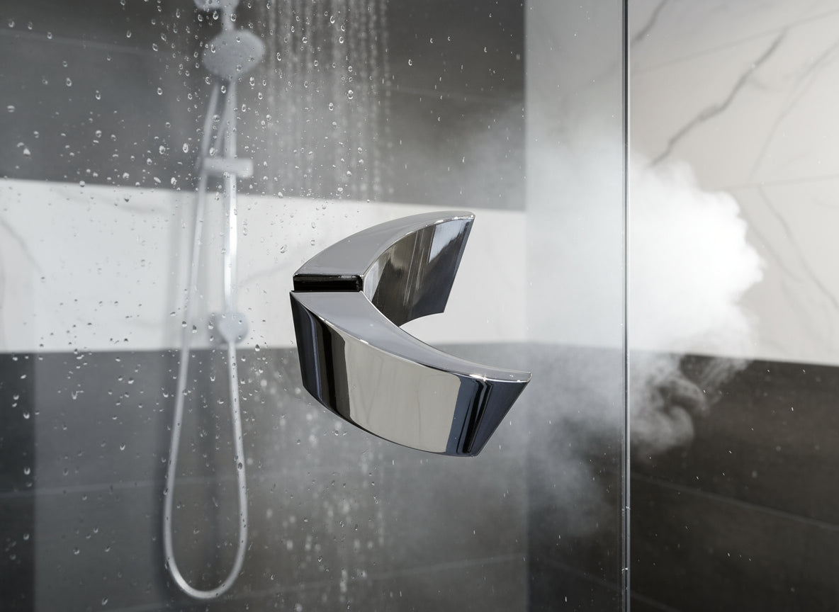 Dusch-Türgriff Flügelform – Verchromtes Messing, 6-10 mm Glas, ergonomisch – Art.Nr. 8297