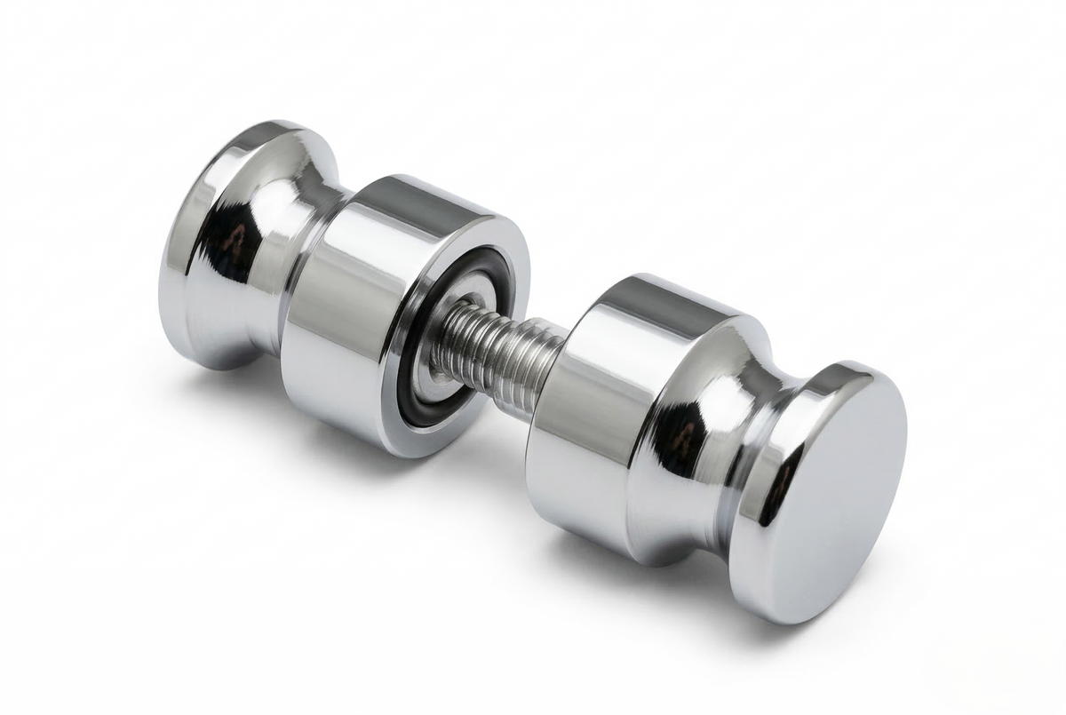 Dusch-Türknopf 102 – V2A Edelstahl zierlich Ø 26 mm, 8–12 mm Glas