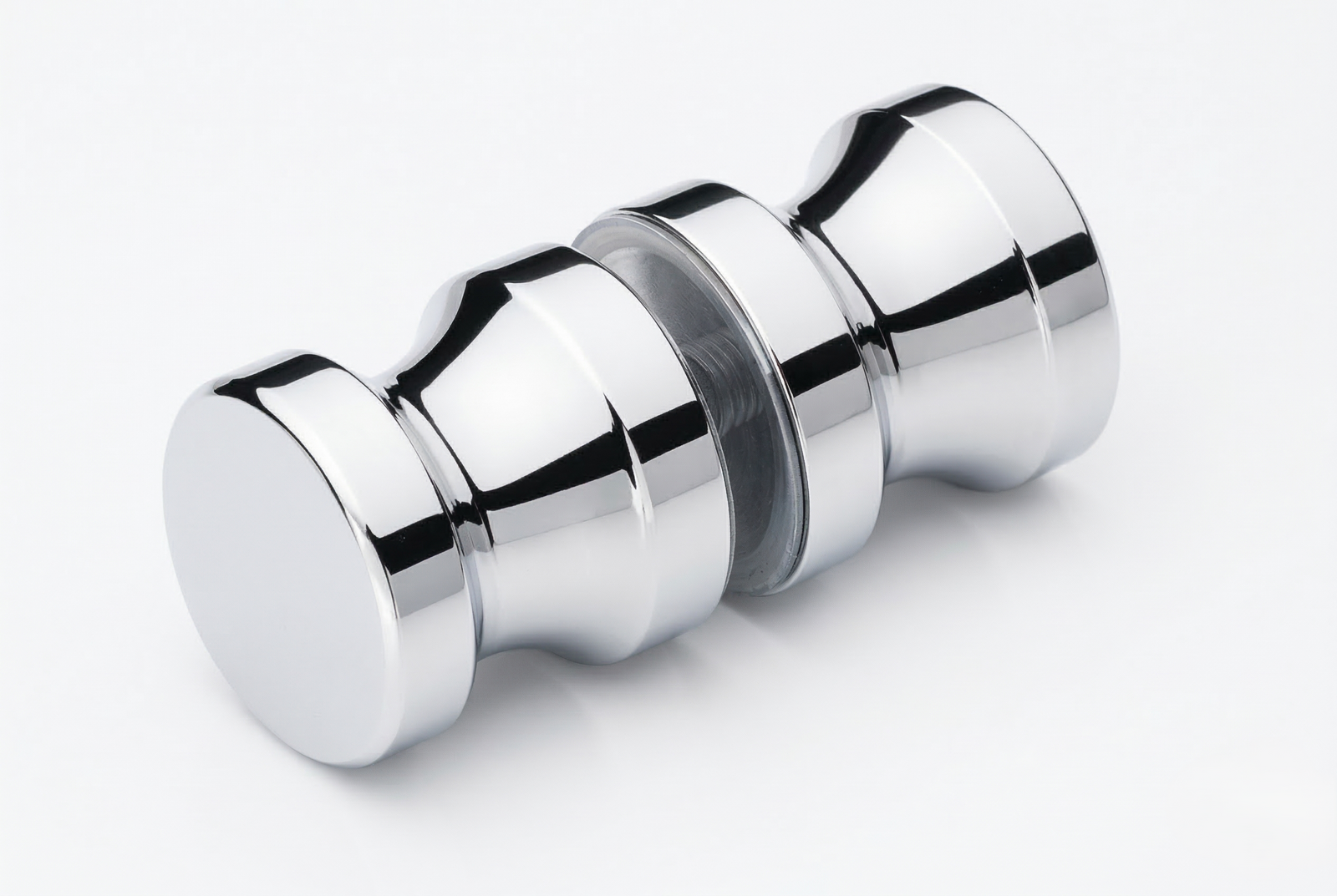 Dusch-Türgriff 6702 – zylindrisch Ø 35 mm mit Rille, verchromtes Messing