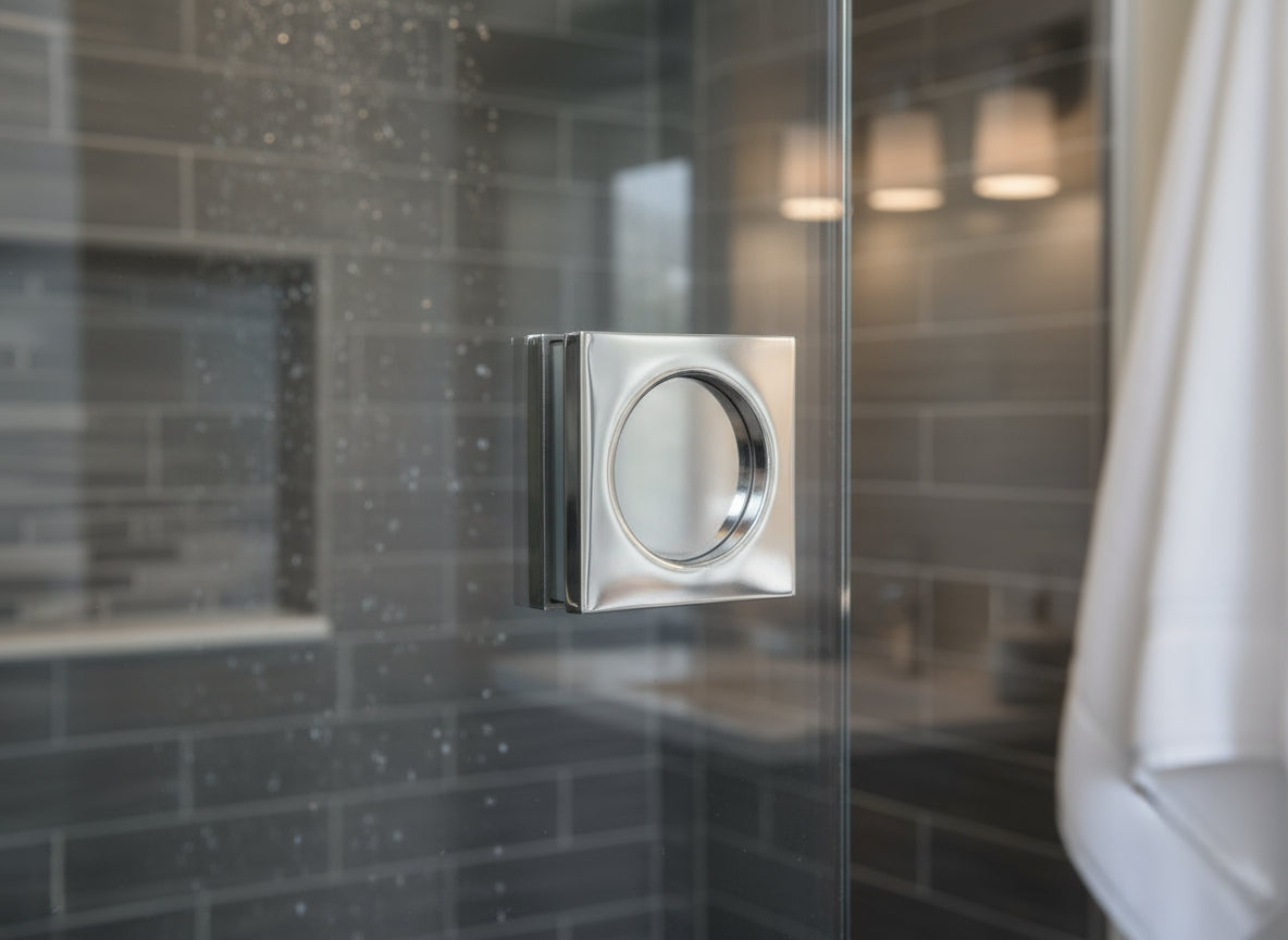 Griffmuschel – quadratisch, Edelstahl, zum Verschrauben, Ø 65/45 mm