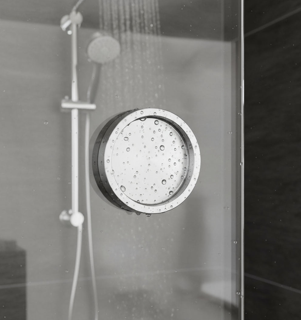 Griffmuschel aus Edelstahl für Glastüren, selbstklebend, Ø 65 mm / 55 mm