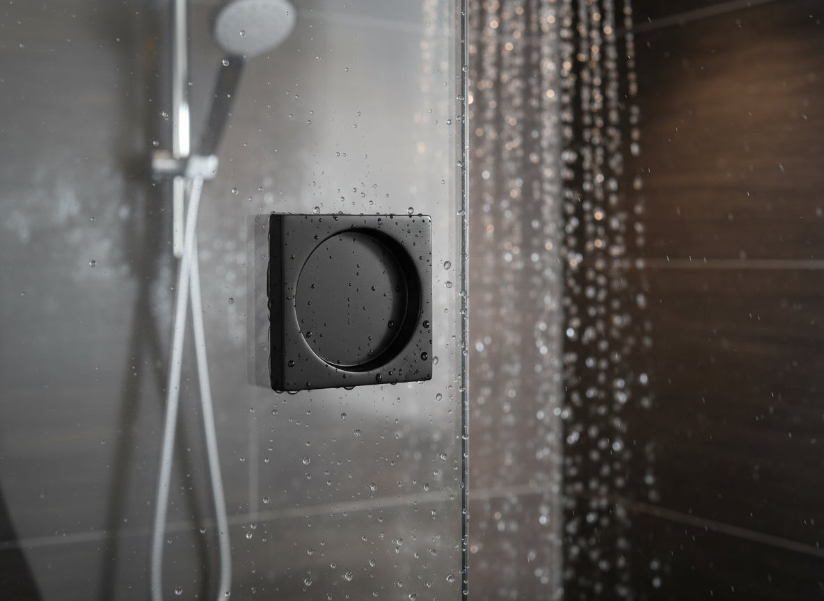 Griffmuschel – quadratisch, selbstklebend, aus V2A Edelstahl, für Glastüren