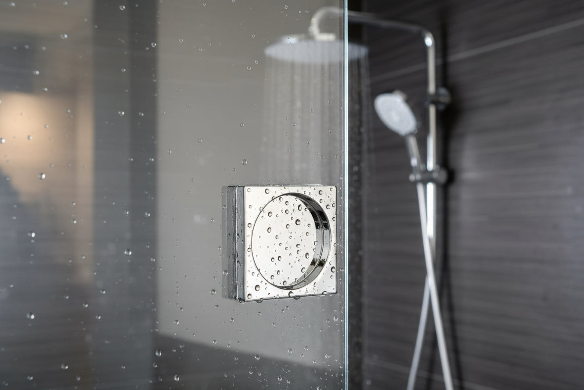 Griffmuschel – quadratisch, selbstklebend, aus V2A Edelstahl, für Glastüren