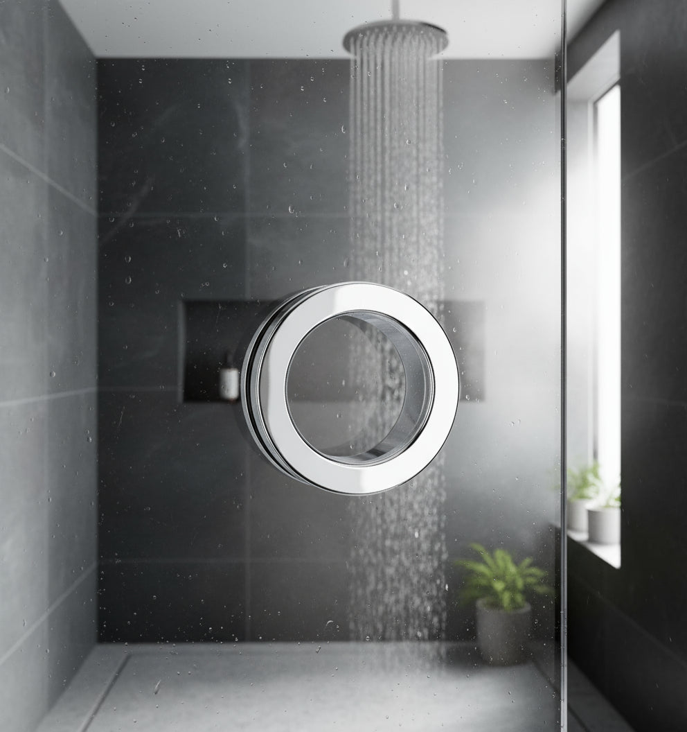 Griffmuschel – offen, rund, aus Edelstahl, zum Verschrauben