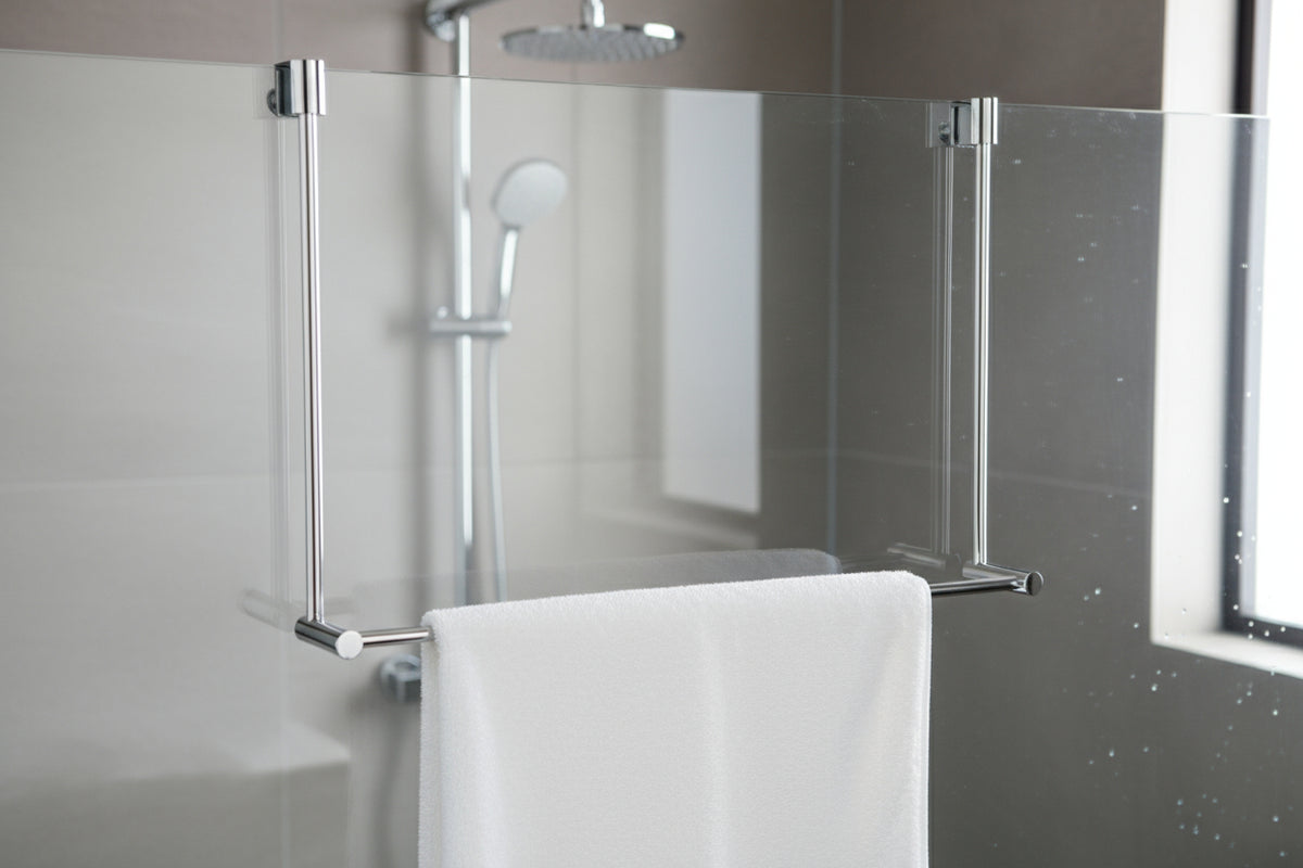 Smedbo Handtuchhalter 1-reihig, für Glasduschwand, zur Befestigung an Glaskante, Art.Nr. DK3101