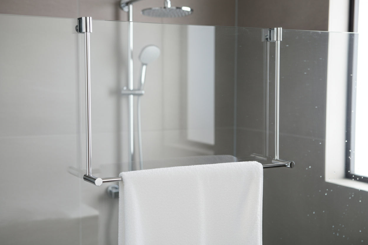 Smedbo Handtuchhalter 1-reihig, für Glasduschwand, zur Befestigung an Glaskante, Art.Nr. DK3101