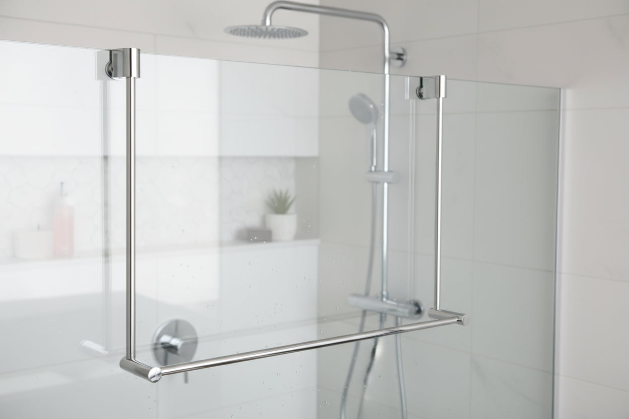 Smedbo Handtuchhalter 1-reihig, für Glasduschwand, zur Befestigung an Glaskante, Art.Nr. DK3101