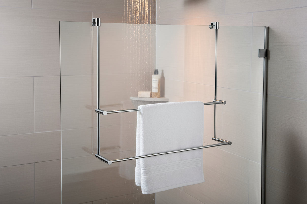 Smedbo Handtuchhalter 2-reihig, für Glasduschwand, zur Befestigung an Glaskante, Art.Nr. DK3102