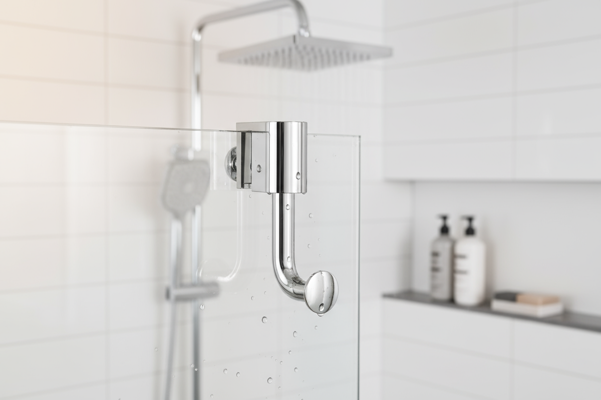 Smedbo Haken für Duschtrennwand aus Glas, Chrom glanz, für 5 - 10 mm Glasdicke, DK3111