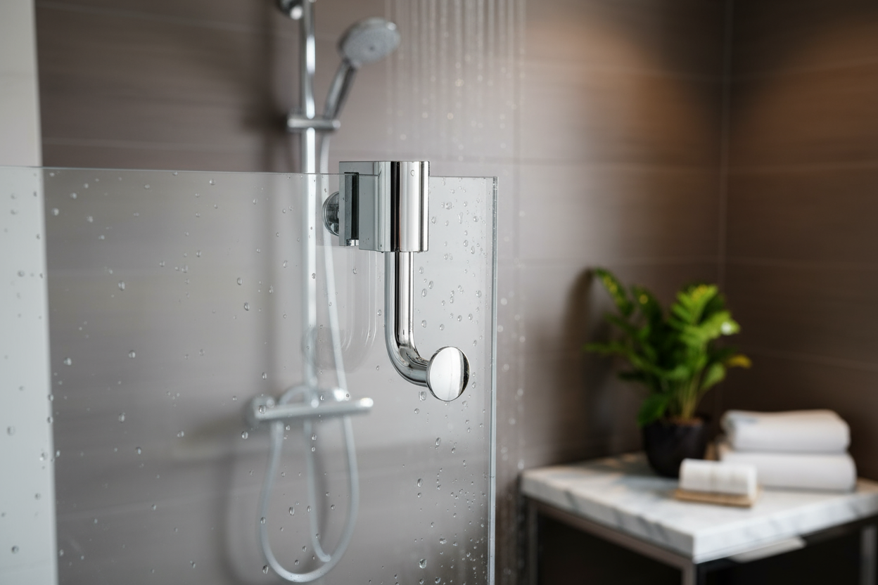 Smedbo Haken für Duschtrennwand aus Glas, Chrom glanz, für 5 - 10 mm Glasdicke, DK3111