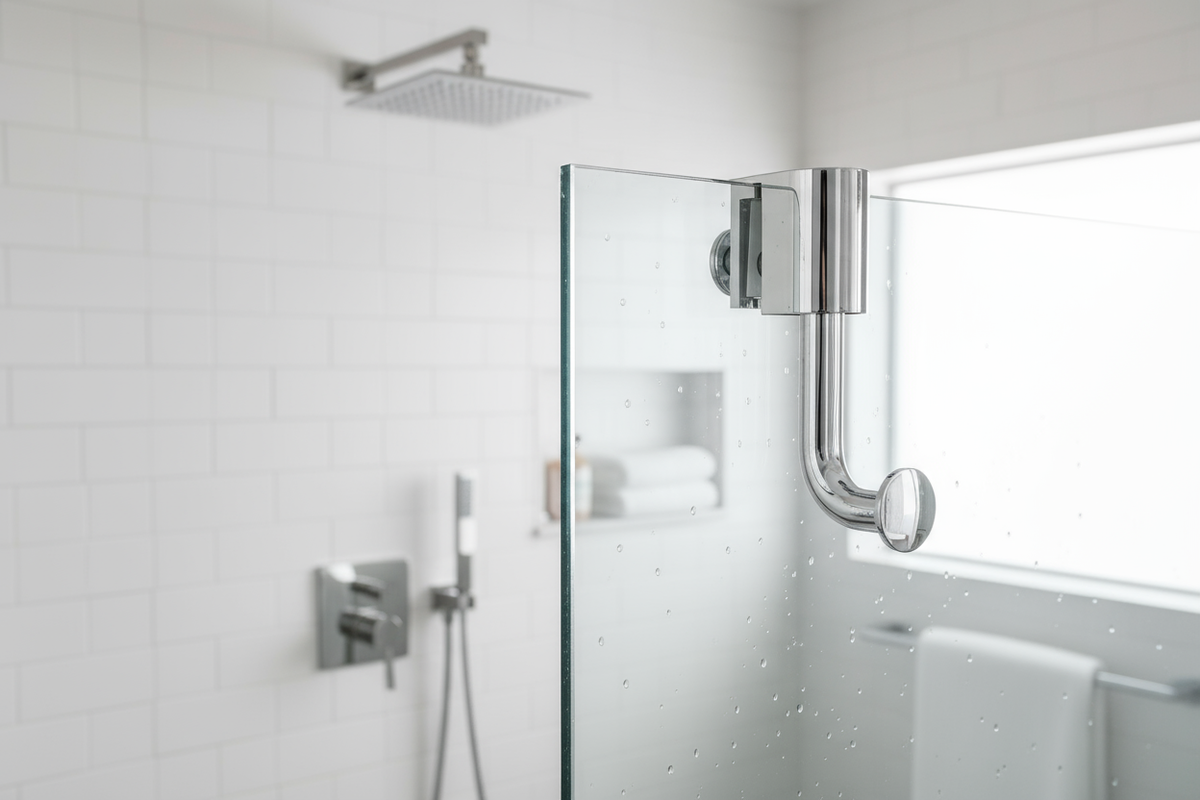 Smedbo Haken für Duschtrennwand aus Glas, Chrom glanz, für 5 - 10 mm Glasdicke, DK3111