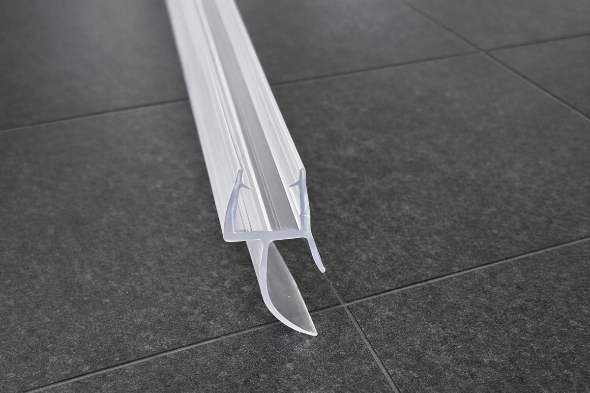 Schleiflippendichtung mit Wasserabweiser und Schleiflippe – Für 6 oder 8 mm Glas – Art.Nr. 009A2