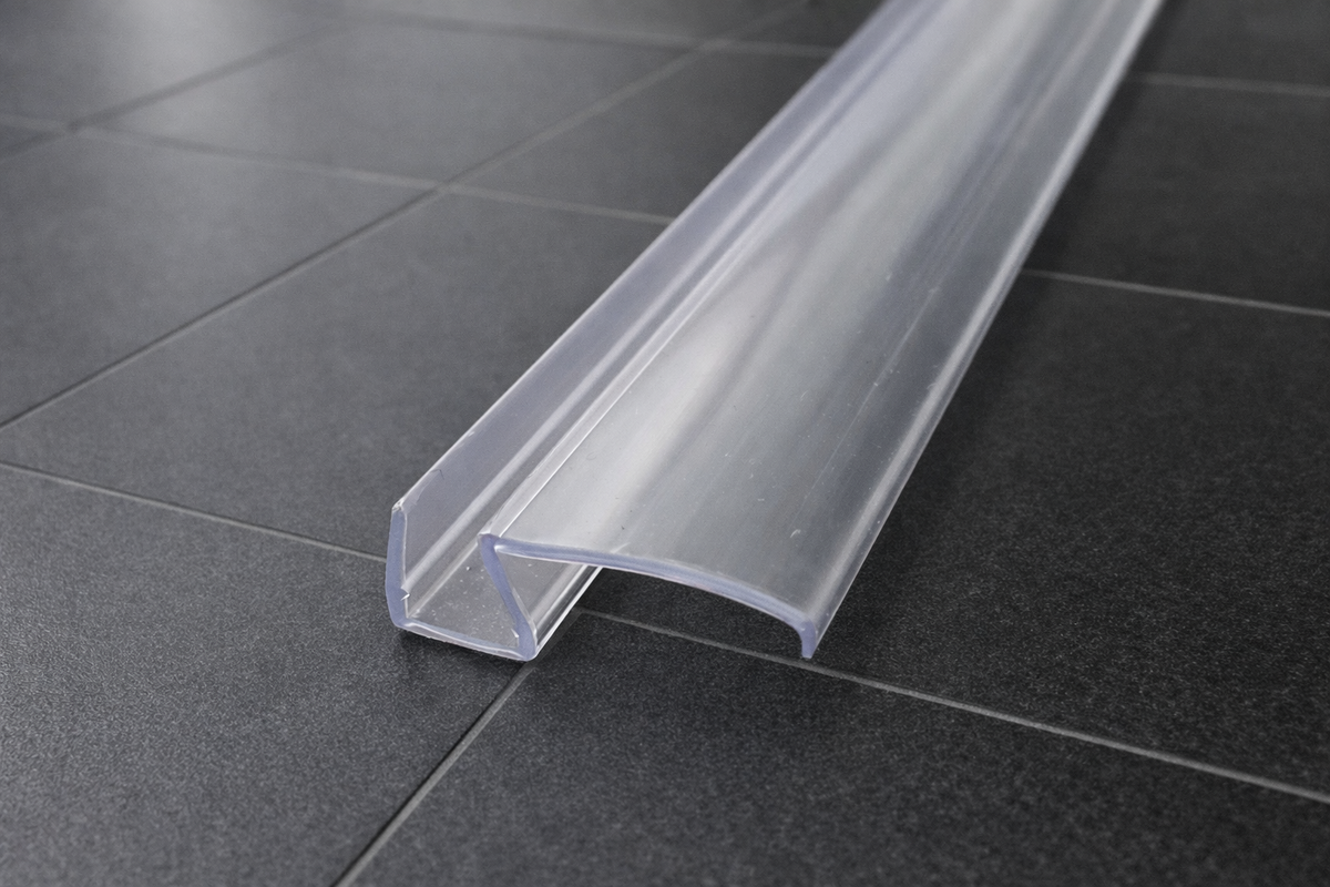 Schiebetürdichtung mit 22 mm Dächlein – Für 6 oder 8 mm Glas, Lücken 2-5 mm – Art.Nr. 009D1