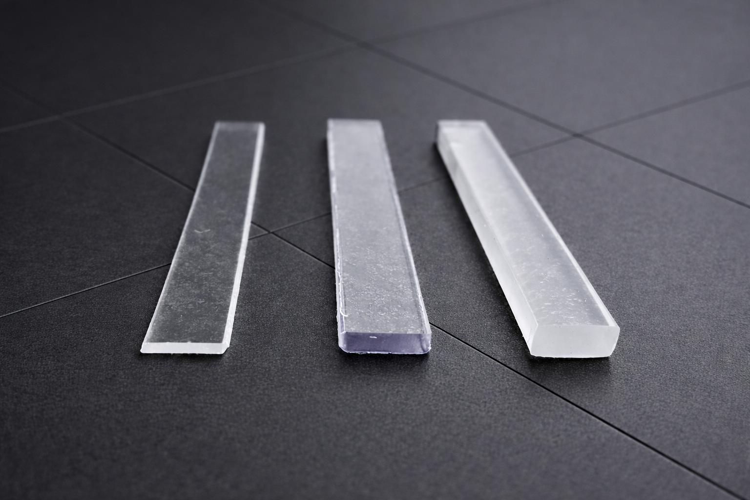 Transparente Unterlagen für rahmenlose Glasduschen – 6 x 51 mm, für 6/8/10 mm Glas