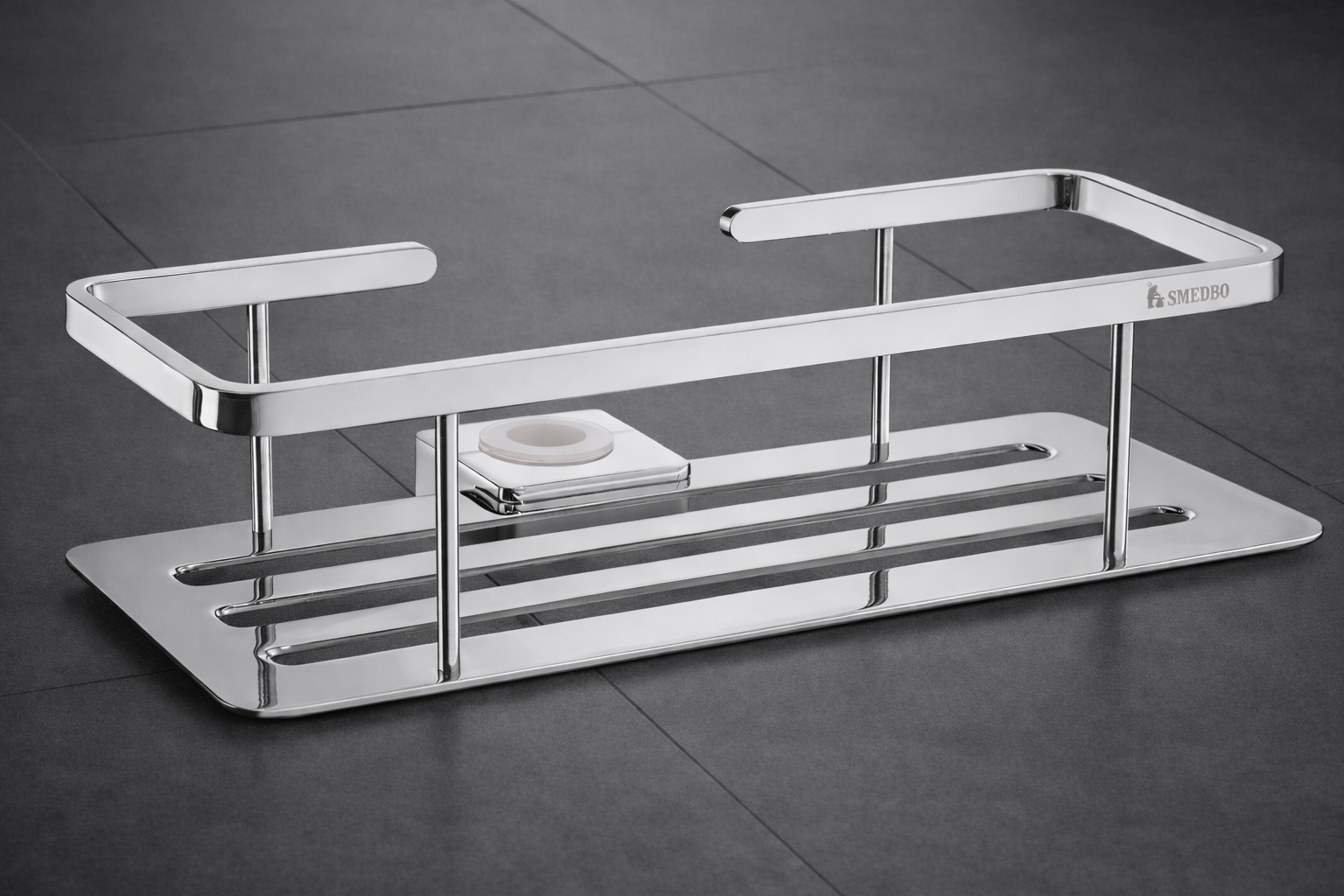 Duschkorb für Brausestange Ø 18/22/25 mm – Verchromtes Messing, bohrenfrei montierbar – Art.Nr. DK3006