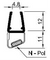 Magnetdichtung für Fünfeckduschen inkl Magnetstreifen 2x67°=135° (2-er Set), Art.Nr. 6052/6062