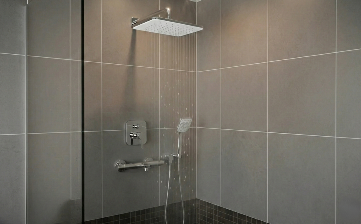 VIGOUR Kopfbrause edge quadratisch 250x250 / 300x300 mm Chrom/Weiß | 1/2" Anschluss