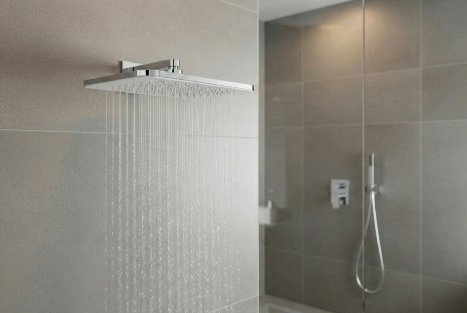 VIGOUR Kopfbrause edge quadratisch 250x250 / 300x300 mm Chrom/Weiß | 1/2" Anschluss