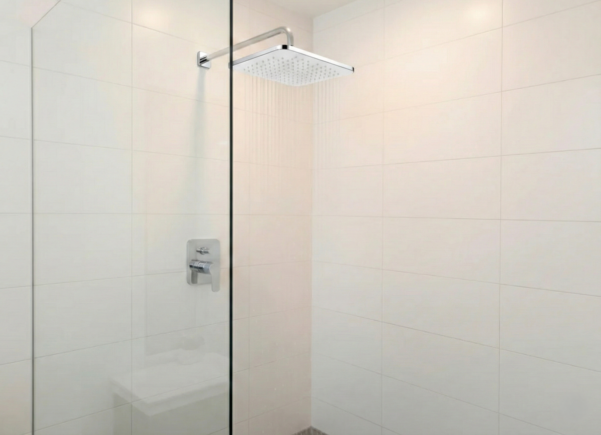 VIGOUR Kopfbrause edge quadratisch 250x250 / 300x300 mm Chrom/Weiß | 1/2" Anschluss