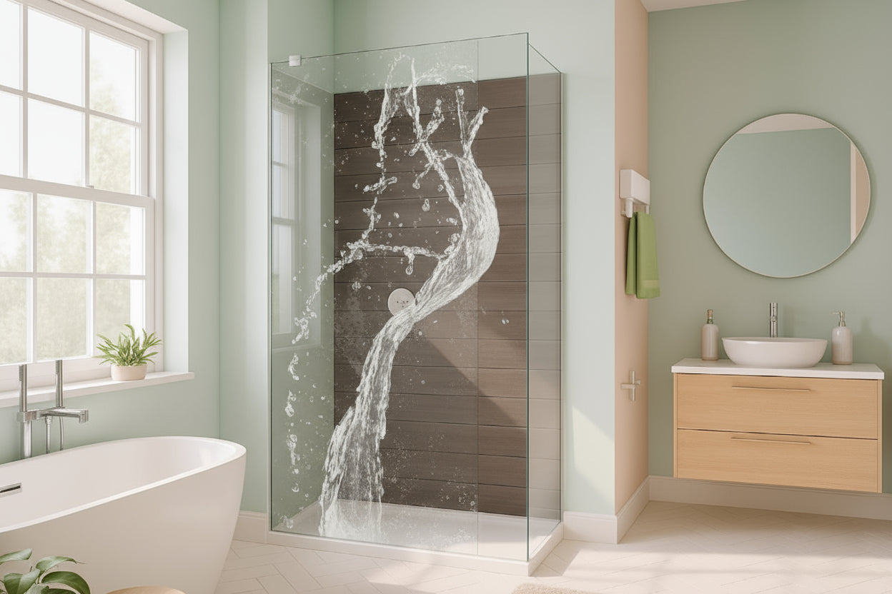 Kristhal Duschglas mit gelasertem Motiv