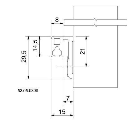 Magnetträgerprofil für Nischensituation, Art.Nr. 52.05.0300