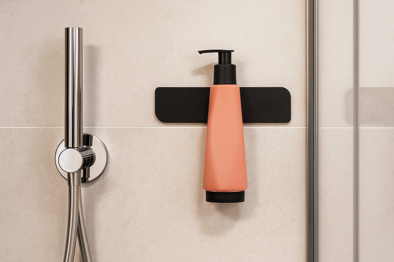 Magnetische Flaschenhalterung für Shampoo und Duschgel – Ordnung, Design und 100 % Restentleerung