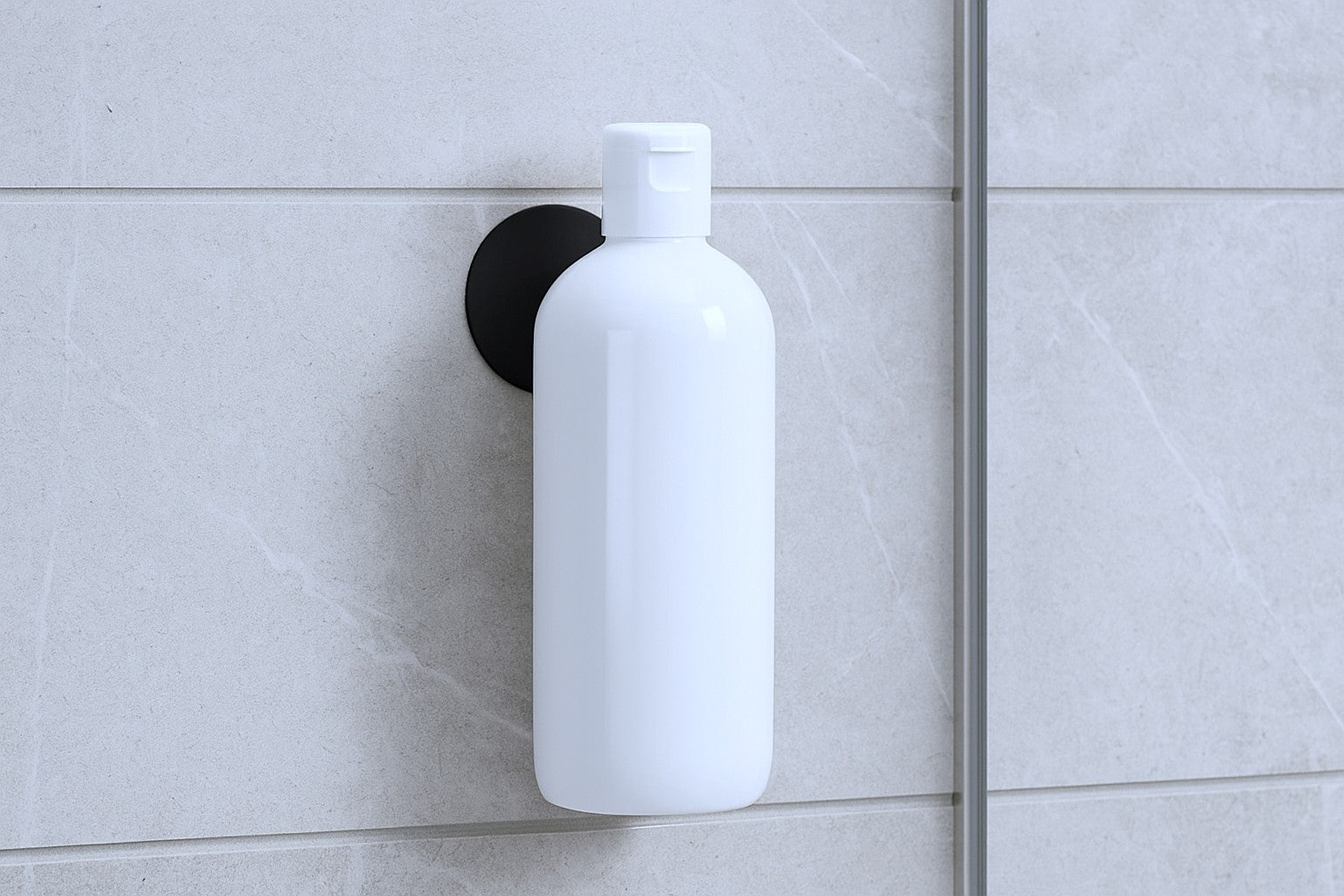 Magnetische Flaschenhalterung für Shampoo und Duschgel – Ordnung, Design und 100 % Restentleerung