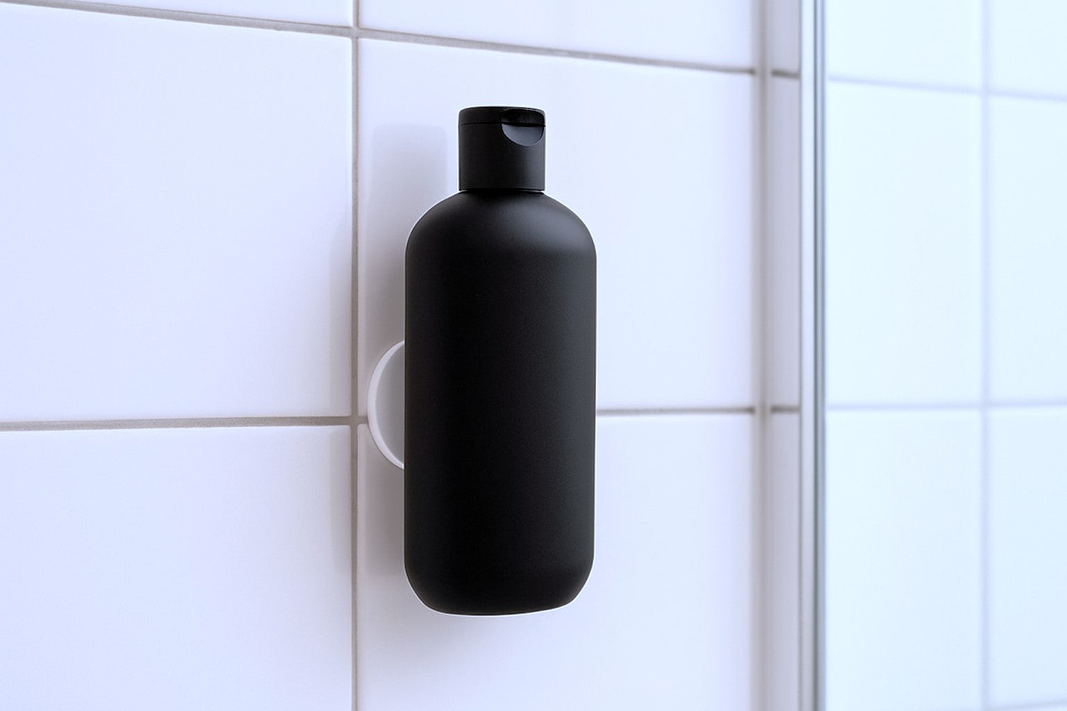 Magnetische Flaschenhalterung für Shampoo und Duschgel – Ordnung, Design und 100 % Restentleerung