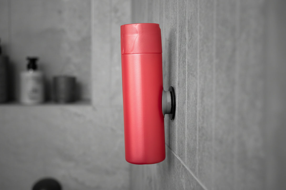 Die magnetische Aufhängung für Duschgel und Shampoo an Wandplatte, Typ MagSpike