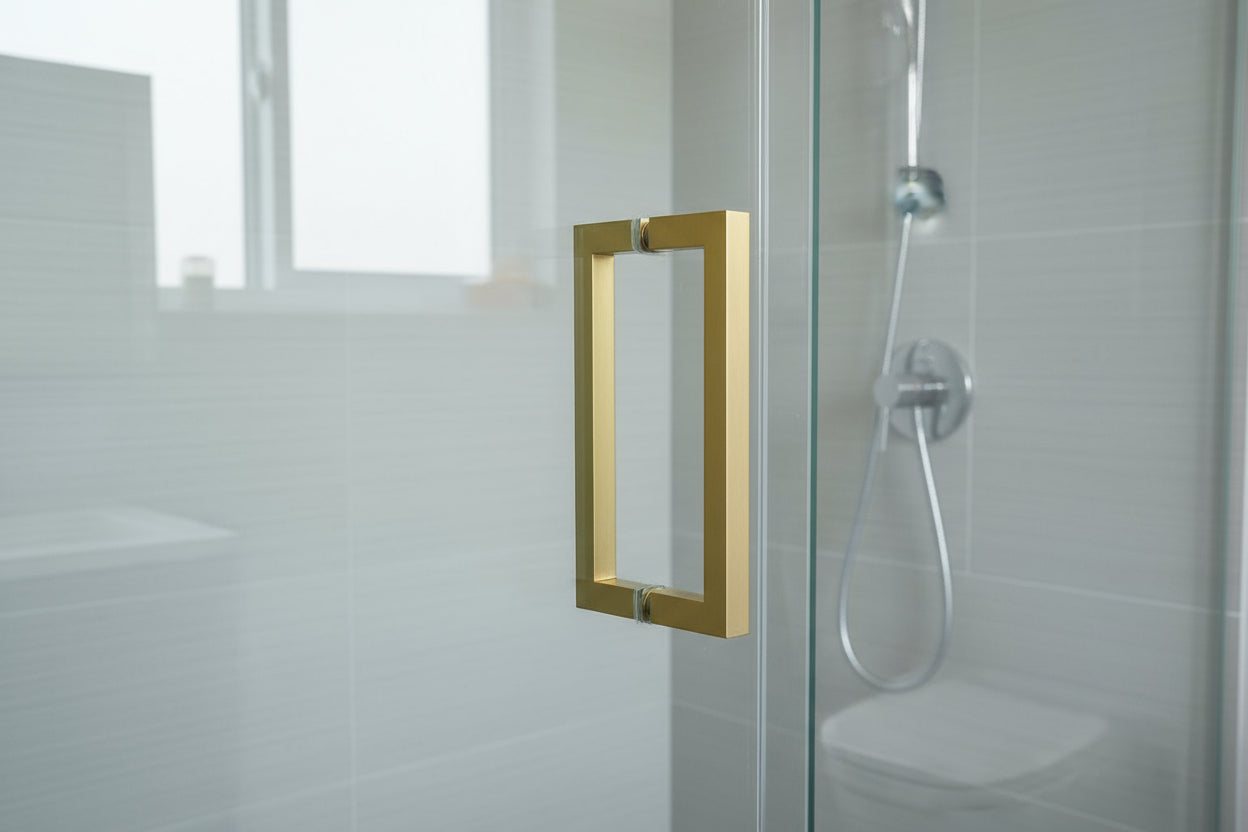 Duschgriff Stangengriff, 19 x 19 mm – Lochabstand 203 mm, Goldfarbig