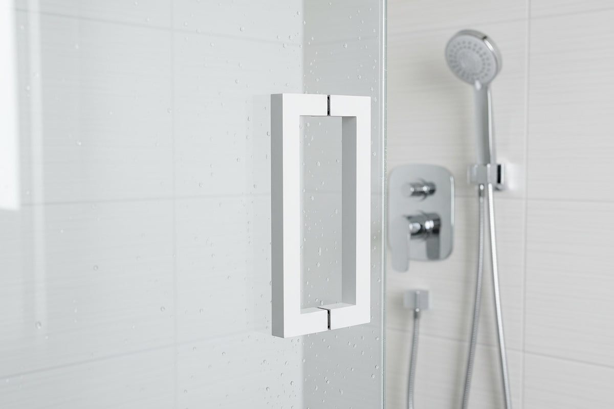 Duschgriff Stangengriff, 19 x 19 mm – Lochabstand 203 mm, Weiß