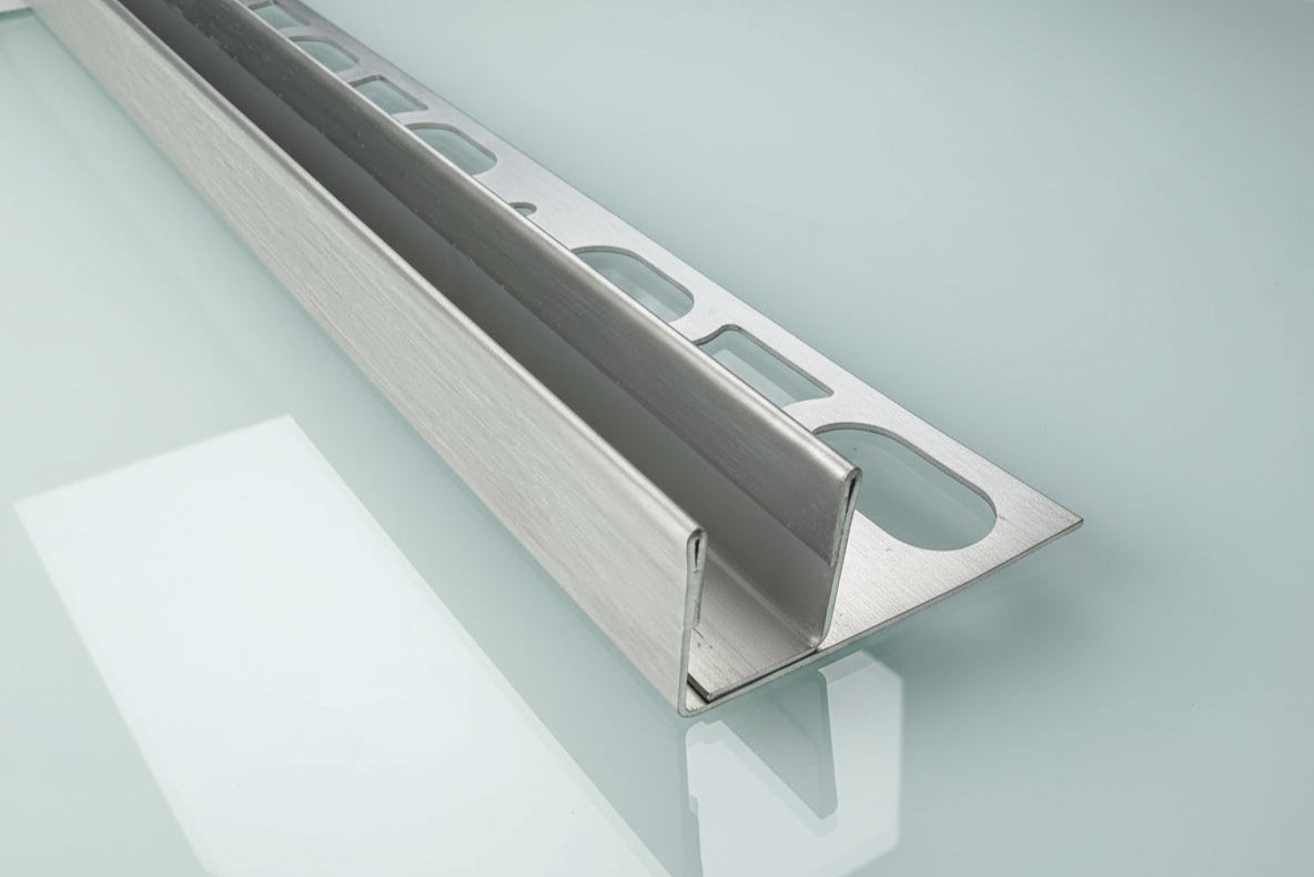 Fliesen-U-Winkelprofil; Edelstahl gebürstet; Typ PP-GPS2, Art.Nr. 31543