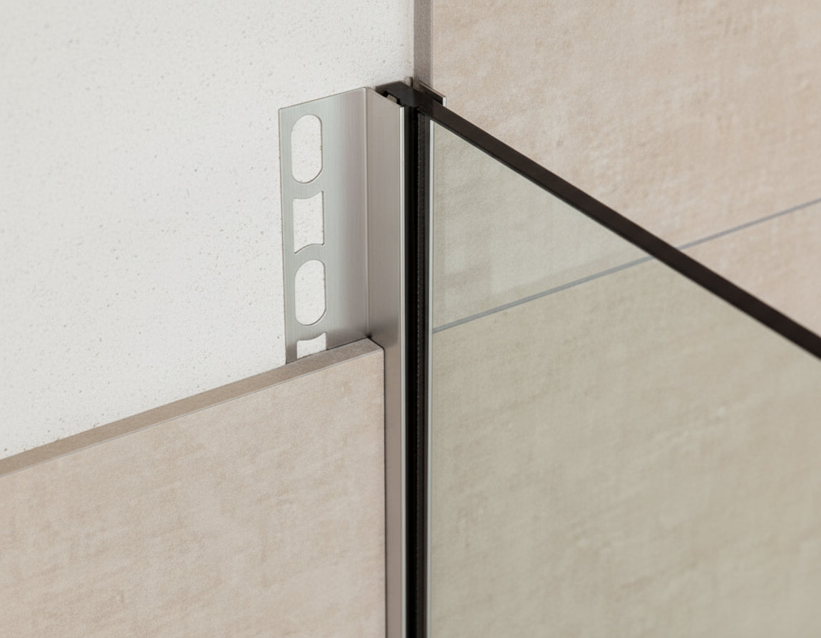 Fliesen-U-Winkelprofil; Edelstahl gebürstet; Typ PP-GPS2, Art.Nr. 31543