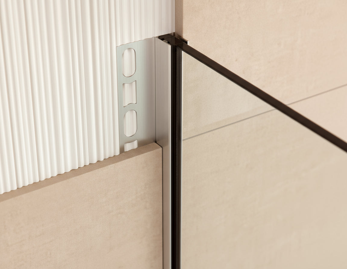 Fliesen-U-Winkelprofil; Edelstahl gebürstet; Typ PP-GPS2, Art.Nr. 31543