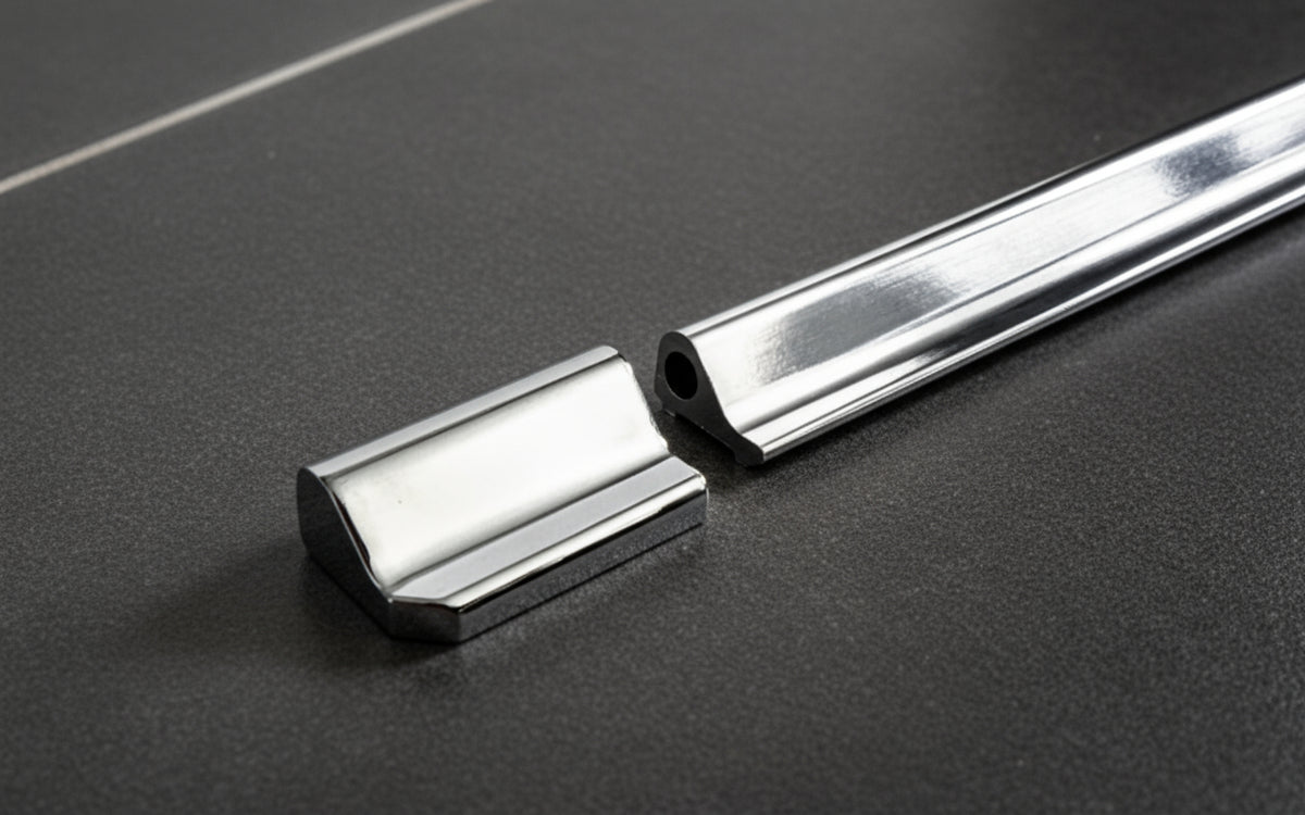 Schwallprofil-Set mit Endstücken und Eckverbinder – Für Duschtüren, verhindert Wasseraustritt