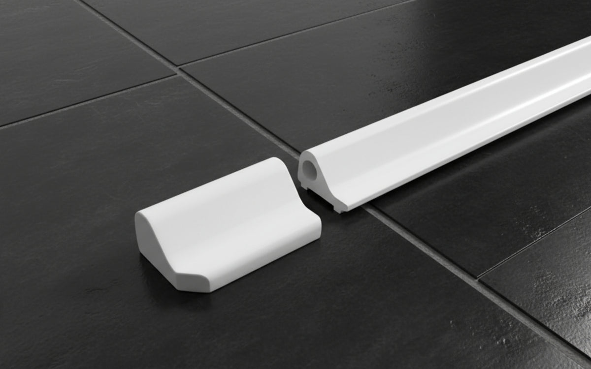 Schwallprofil-Set mit Endstücken und Eckverbinder – Für Duschtüren, verhindert Wasseraustritt