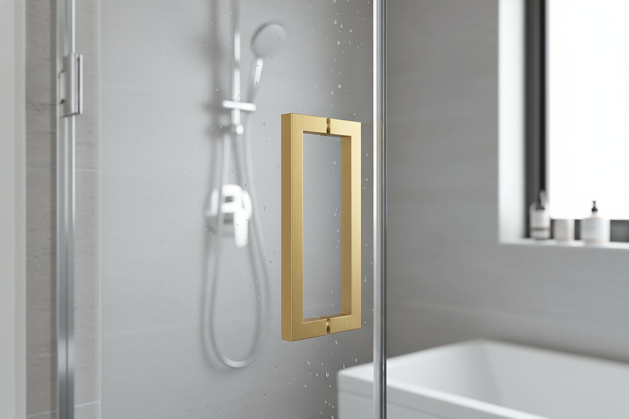 Duschgriff Stangengriff, 19 x 19 mm – Lochabstand 203 mm, Goldfarbig