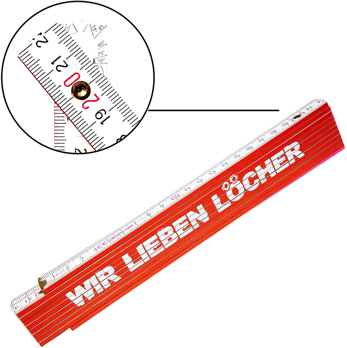TOX Meterstab farbenfroh – 2 m mit Winkelmessfunktion
