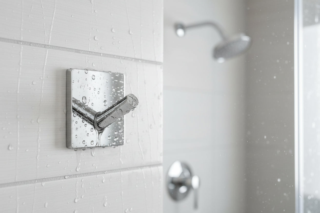 Design Haken Mini 30x30, 45x45 mm; Matt Schwarz, Edelstahl verchromt