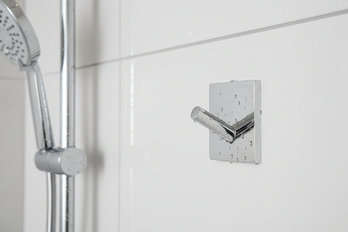 Design Haken Mini 30x30, 45x45 mm; Matt Schwarz, Edelstahl verchromt