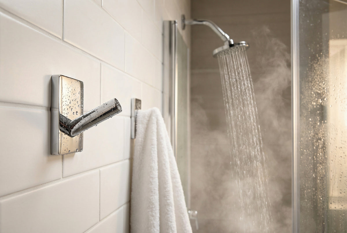 Design Haken Mini 30x30, 45x45 mm; Matt Schwarz, Edelstahl verchromt