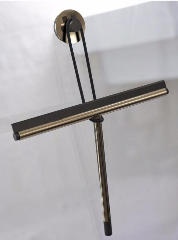 Edelstahl Duschabzieher (Wischer) mit Glashalter und Gummiring