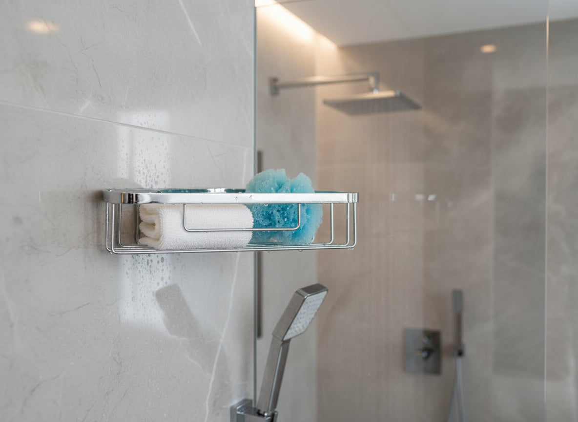 Eck-Schwammkorb verchromt 250x172x61 mm VIGOUR one – Wandmontage