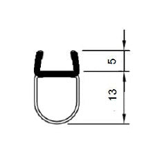Streifdichtung (Ballondichtung) mit breitem Ballon und kurzem Glaseinstand – Für 8 mm Glas – Art.Nr. PCR8L