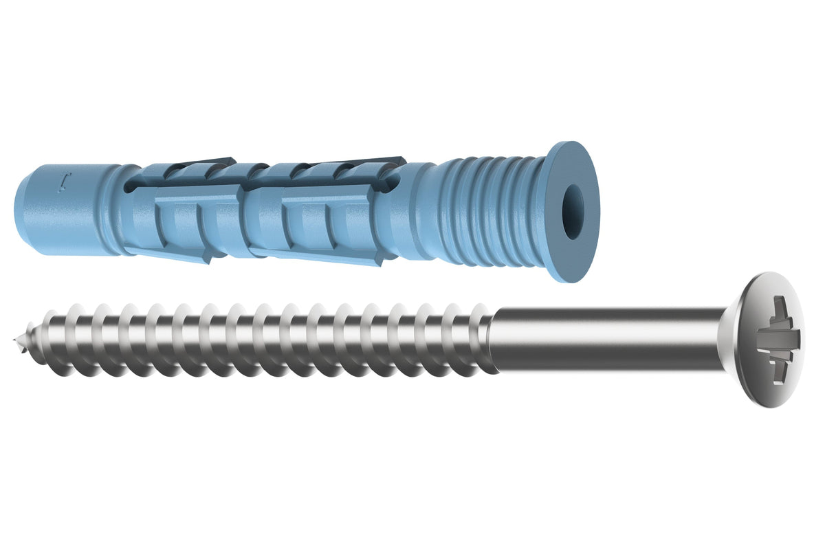 TOX Aqua Stop Pro, abdichtender Allzweckdübel für Nassbereiche, 6 mm und 8 mm, inklusive Schraube Edelstahl Schraube, TX Antrieb,