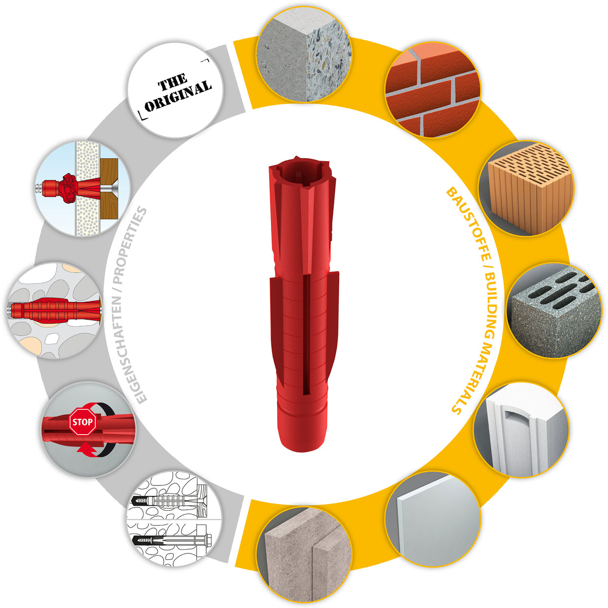 Allzweckdübel für Dusche und Bad - 6x36, 6x51 oder 8x51 mm