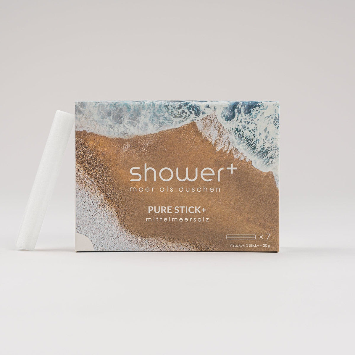 ShowerPlus Mittelmeer-Salz Sticks, Verpackung mit 7 Salzsticks für die Mineralstoff-Dusche