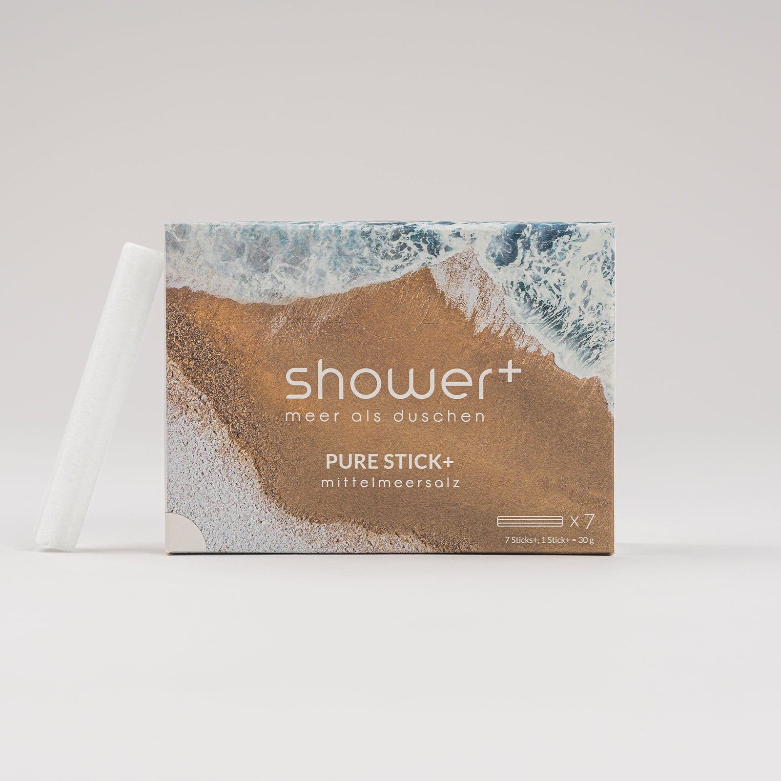 ShowerPlus Mittelmeer-Salz Sticks, Verpackung mit 7 Salzsticks für die Mineralstoff-Dusche