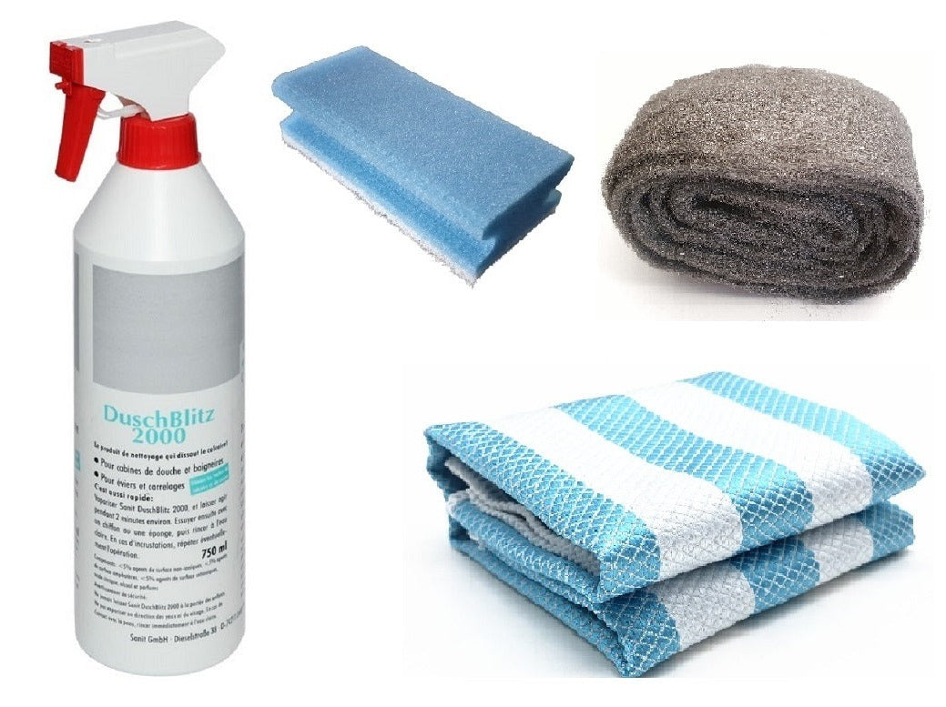 Kristhal Top Reinigungs-Set für verhärtete Verschmutzungen der Oberflächen von Duschgläsern, Art.Nr. 061022