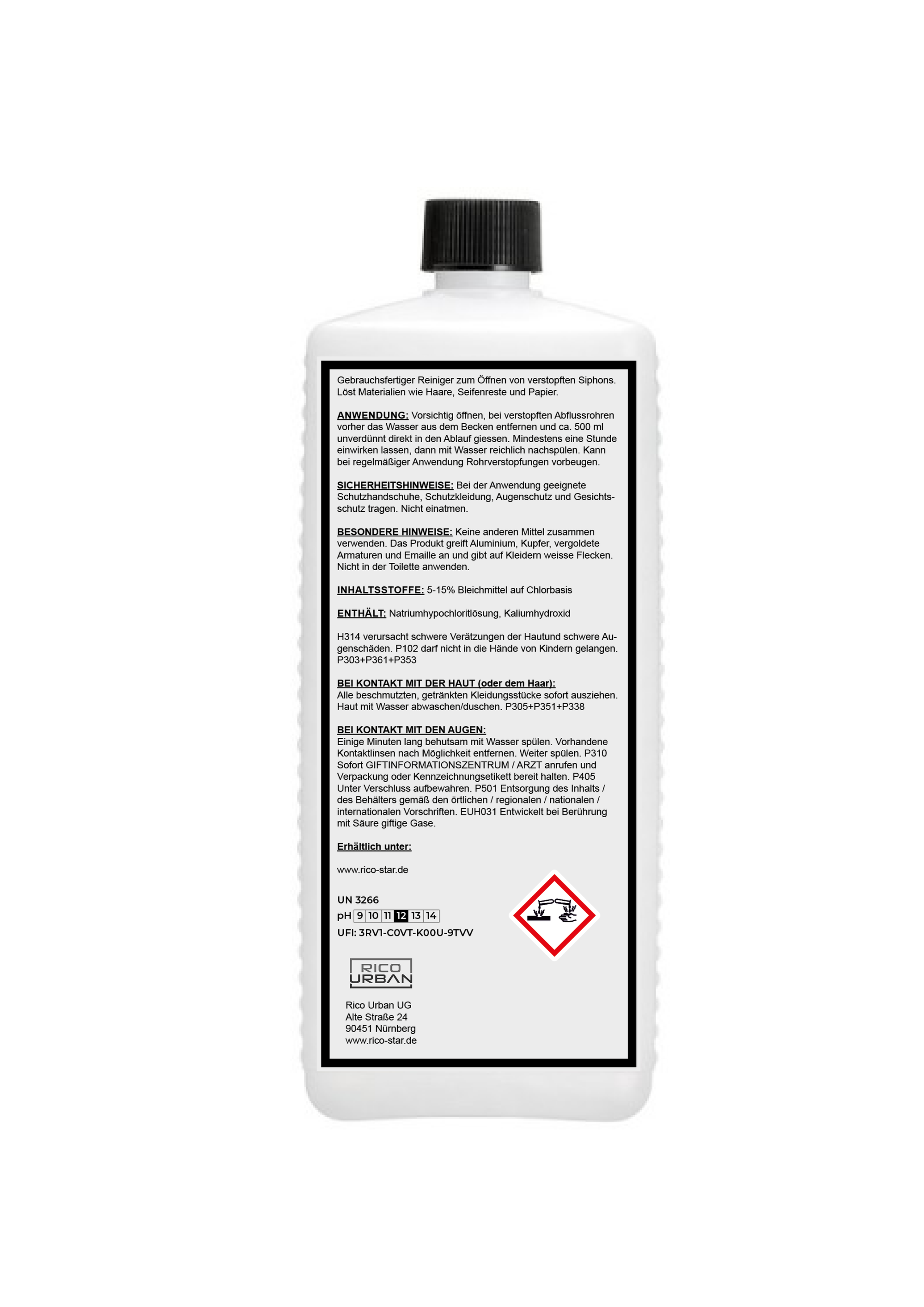 Ricostar Abflussreiniger für Dusche, Waschbecken, Badewannen und Küche, 1000 ml